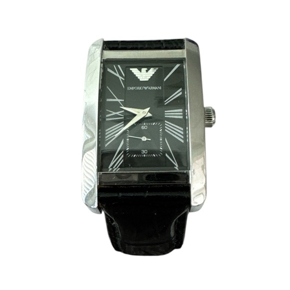 Emporio Armani Sub Second Quartz Black Dial AR-0143 Men’s Classic Vintage Watch - Picture 2 of 11